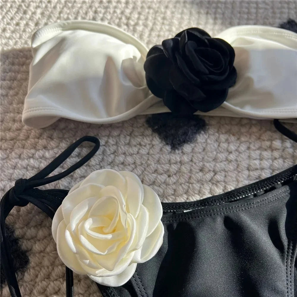Intims - Maillot de bain brésilien sexy à fleurs - 72539FR