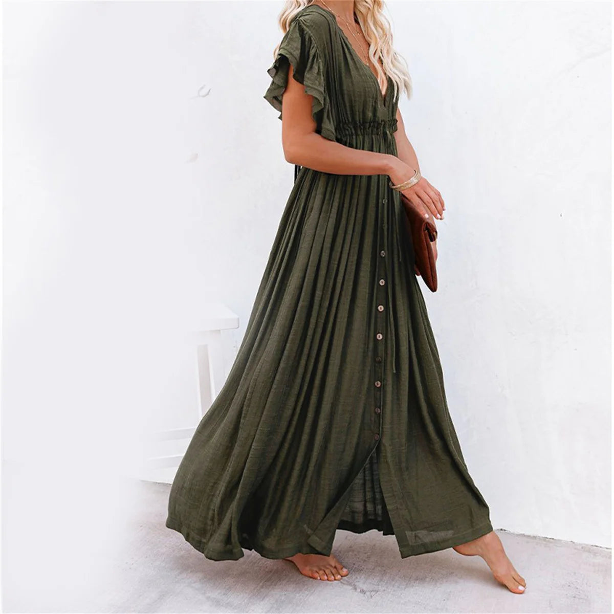 Intims - Robe Longue Légère de Plage Bohème Unie pour Femmes - 61953FR