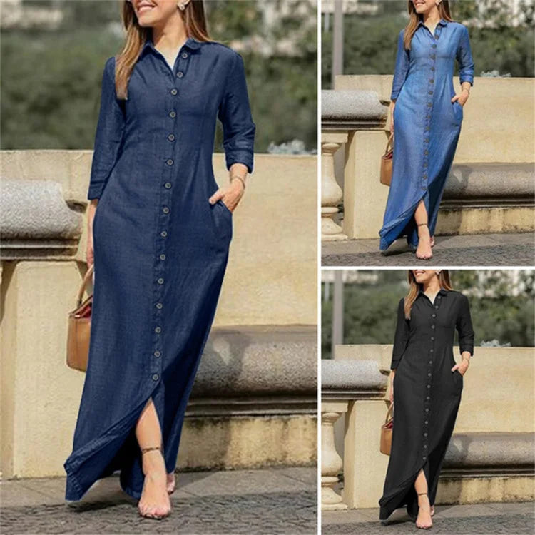 Intims - Robe Longue en Jean Élégante pour Femme - 24680FR