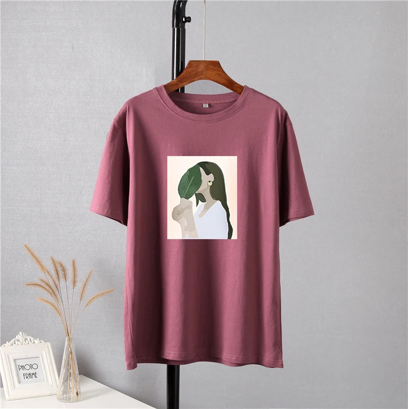 T-shirt en Coton ample à imprimé Femme tropical