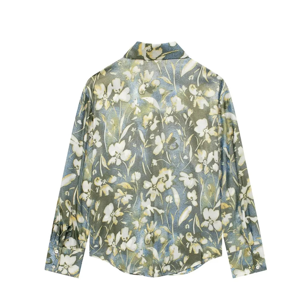 Intims - Ensemble Chemise à Manches Longues et Jupe Plissée Motif Floral Pastel pour Femme - 57913FR