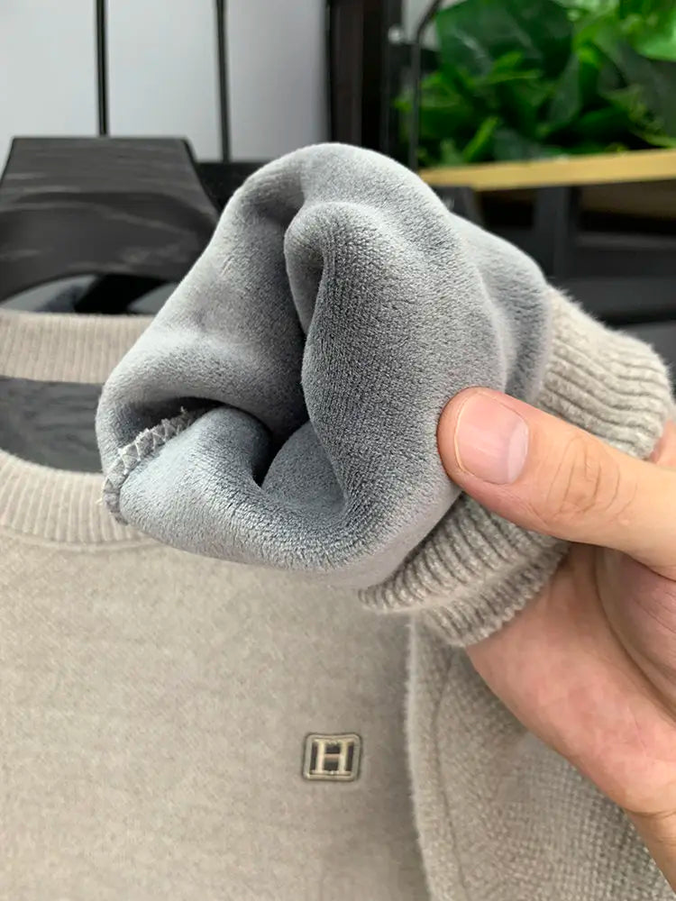 Intims - Pull en Maille Doublé Polaire à Col Rond et Logo Brodé Homme - 94828FR