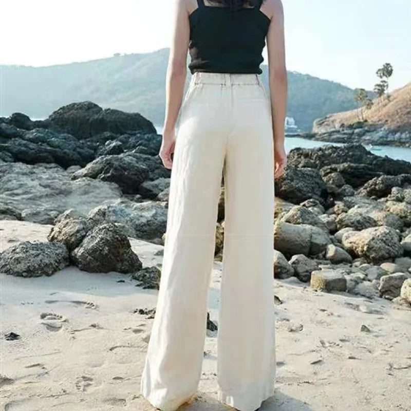 Intims - Pantalon droit élégant en lin et coton pour Femme - 26949FR