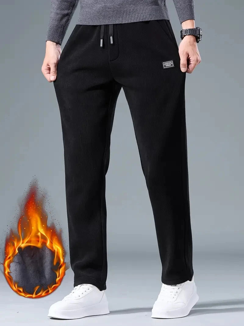 Pantalon Casual Ample en Velours Côtelé & Doublure Polaire - Homme