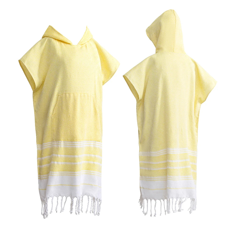 Poncho de Plage en Coton - Séchage Rapide & Anti-Sable