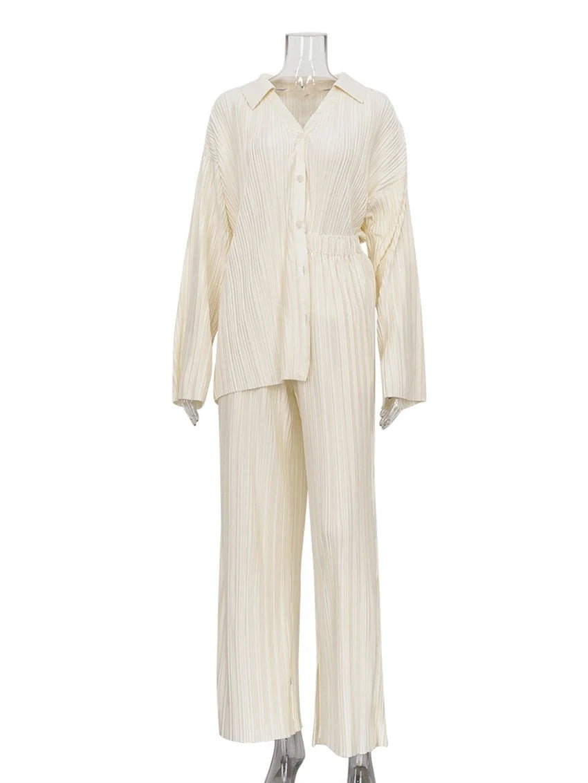 Intims - Ensemble chemise & pantalon ample plissé Beige - 16930FR