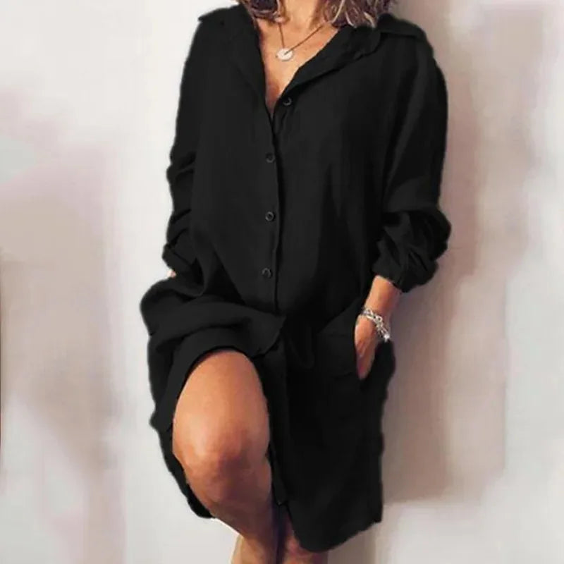 Intims - Robe Chemise longue en coton et lin pour femme