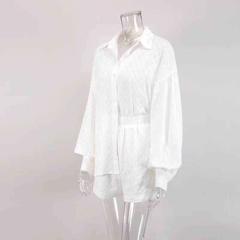 Intims - Ensemble Short & Chemise ajouré - 87942FR