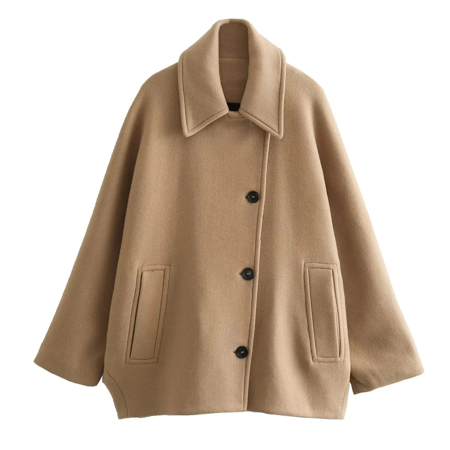 Manteau Vintage Court Imitation Laine