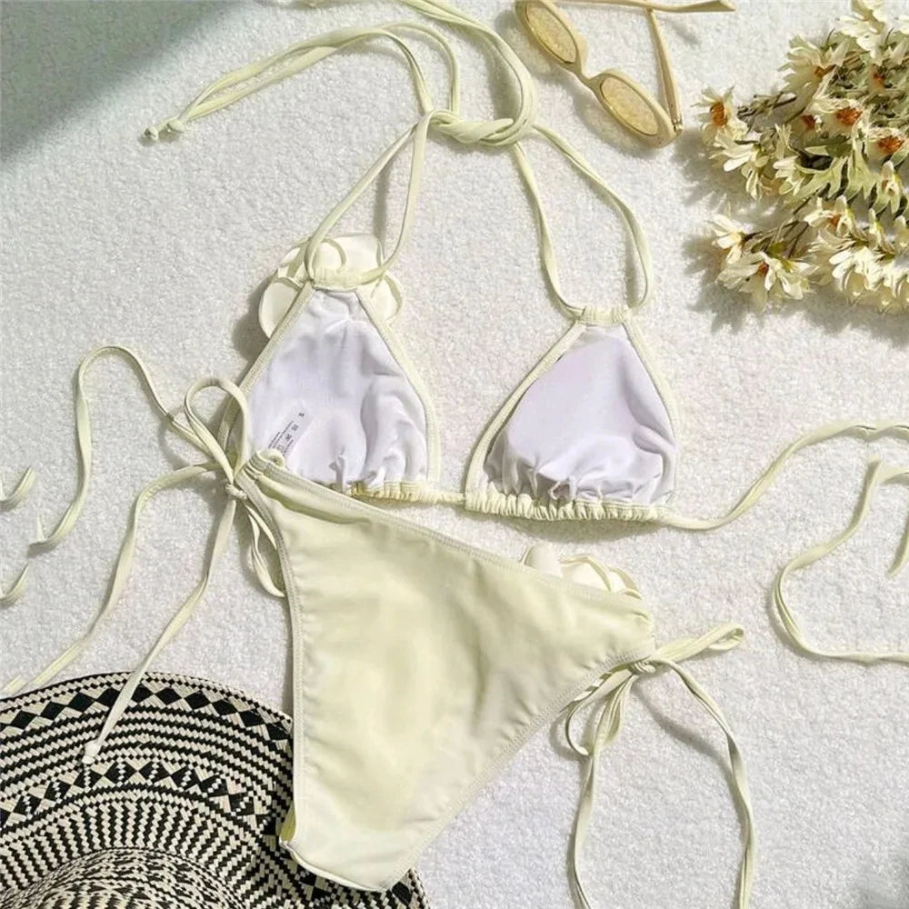 Intims - Maillot de bain brésilien sexy à fleurs - 72541FR