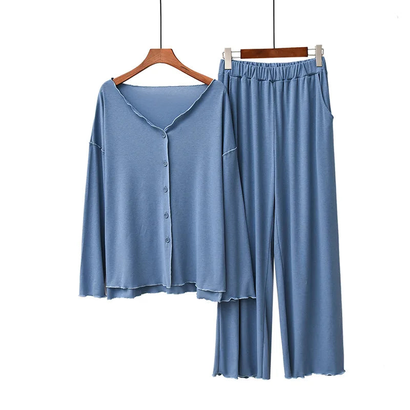 Intims - Pyjama en Coton Ultra-Doux Manches Longues & Pantalon pour Femme - 10002FR