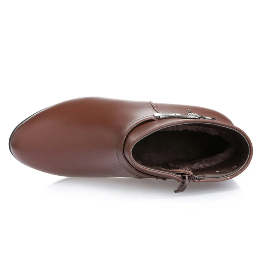 Intims - Bottines à Talon en Cuir avec Boucle et Bijoux Décoratifs - 57382FR