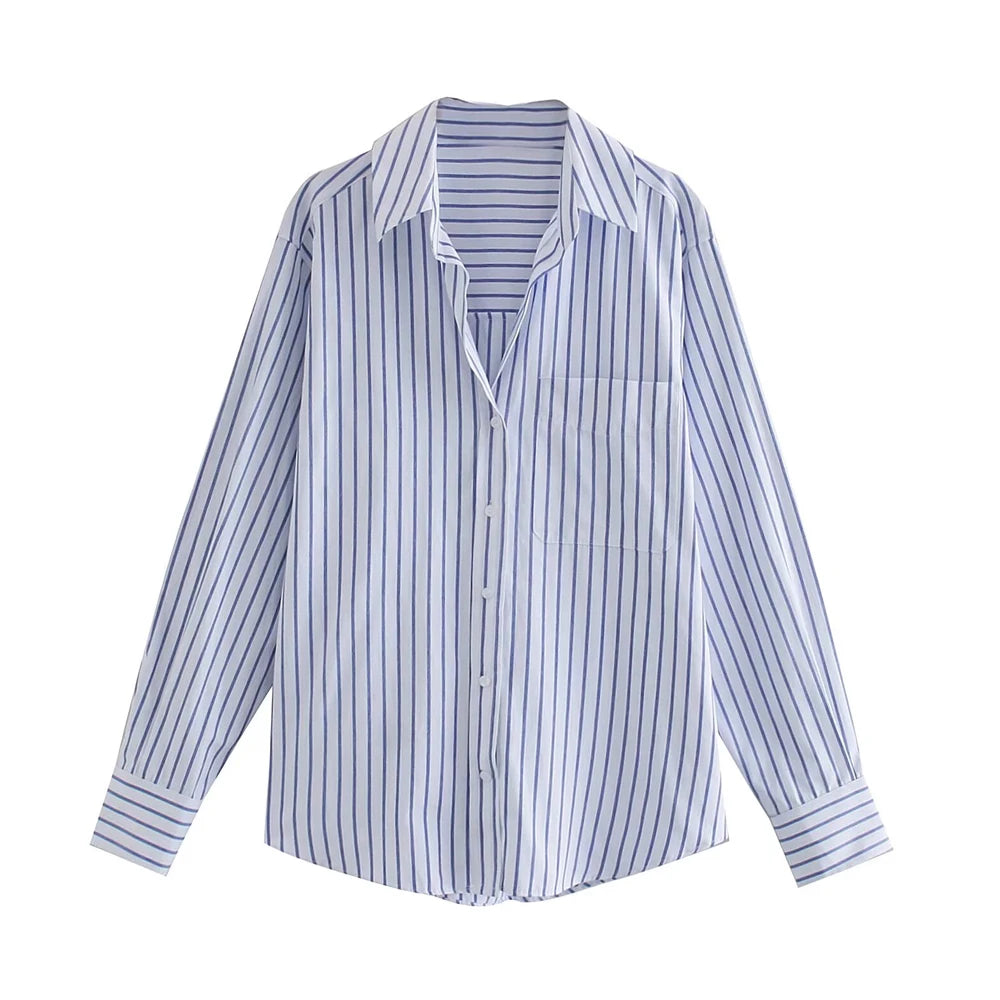 Intims - Chemise en popeline de coton rayée - 52781FR