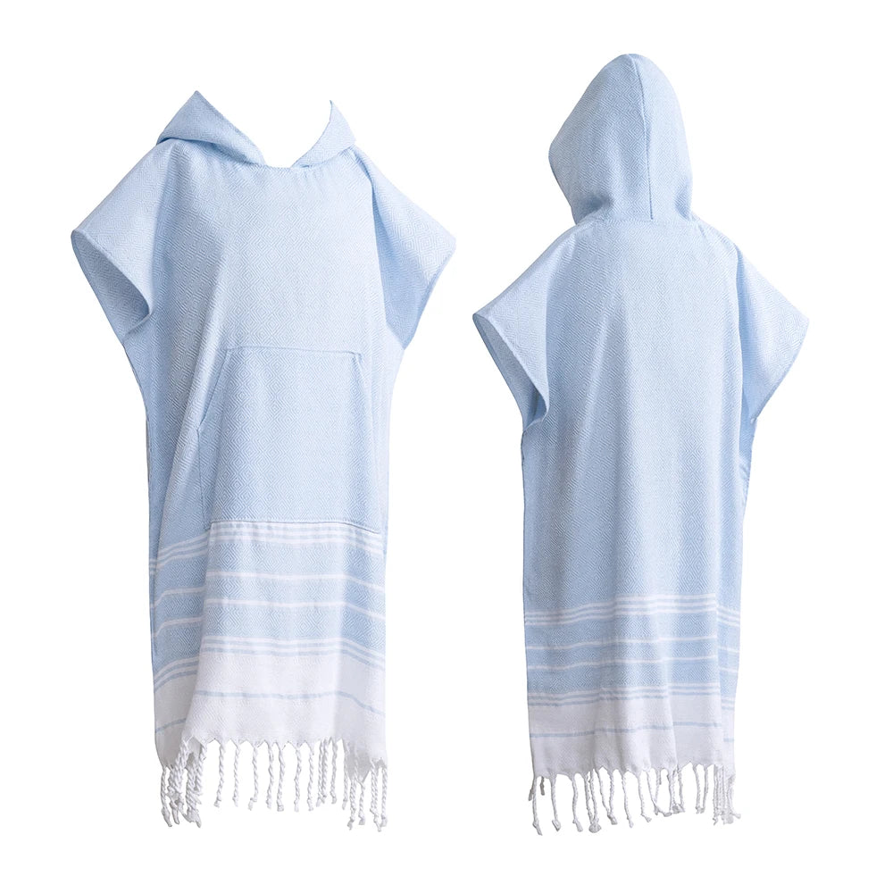 Poncho de Plage en Coton - Séchage Rapide & Anti-Sable