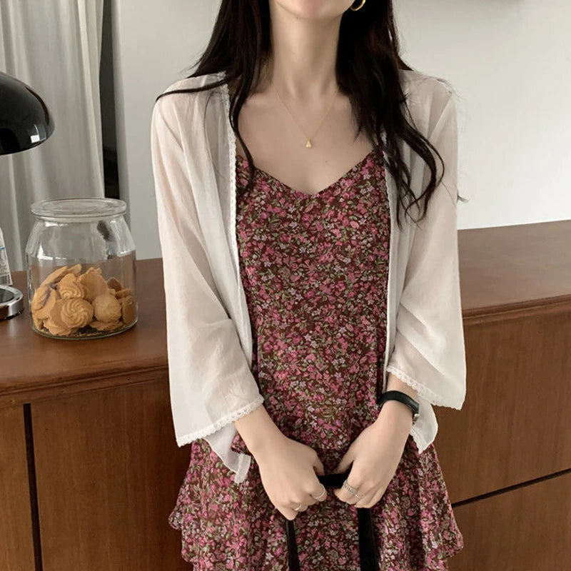 Intims - Cardigan d'été Court Blanc en Maille Légère pour Femme - 75319FR