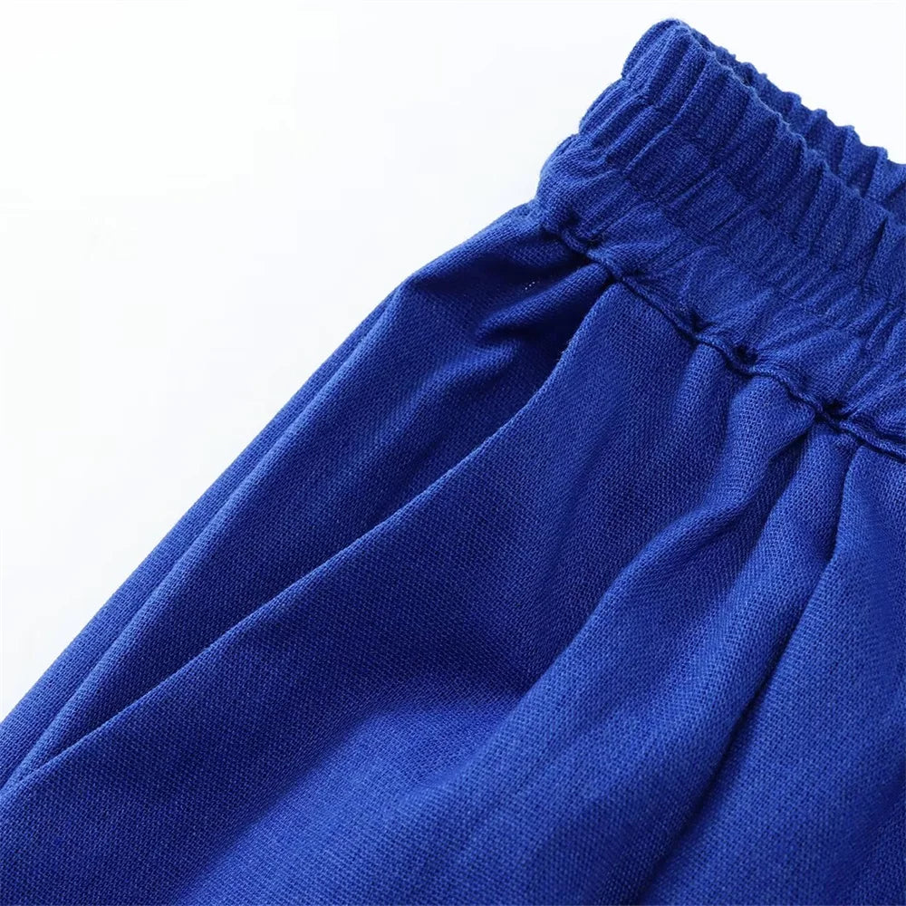Ensemble Chemise Manches 3/4 et Pantalon Fluide à Taille Élastique 2 Coloris - 57913FR