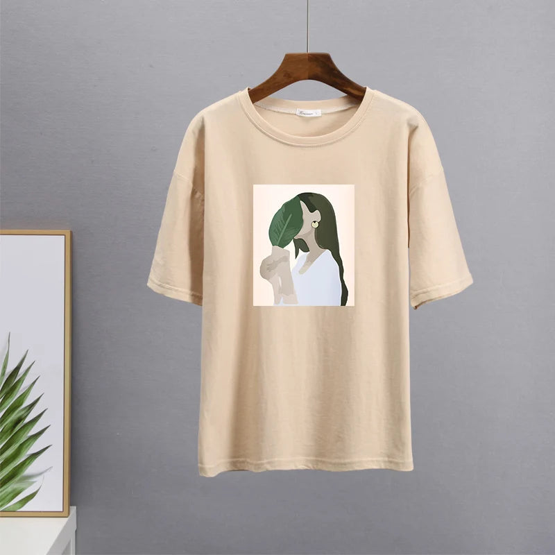 T-shirt en Coton ample à imprimé Femme tropical