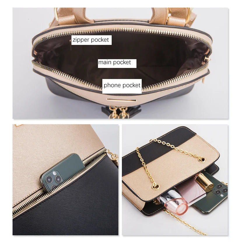 Ensemble de Sacs à dos, Sac à main, Portefeuille et Trousse en Cuir PU