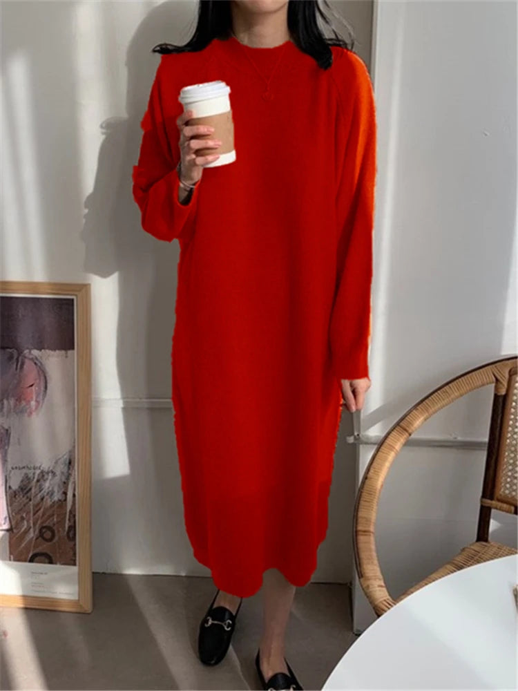 Intims - Robe Longue Décontractée à Maille & Col Rond pour Femme - 10001FR