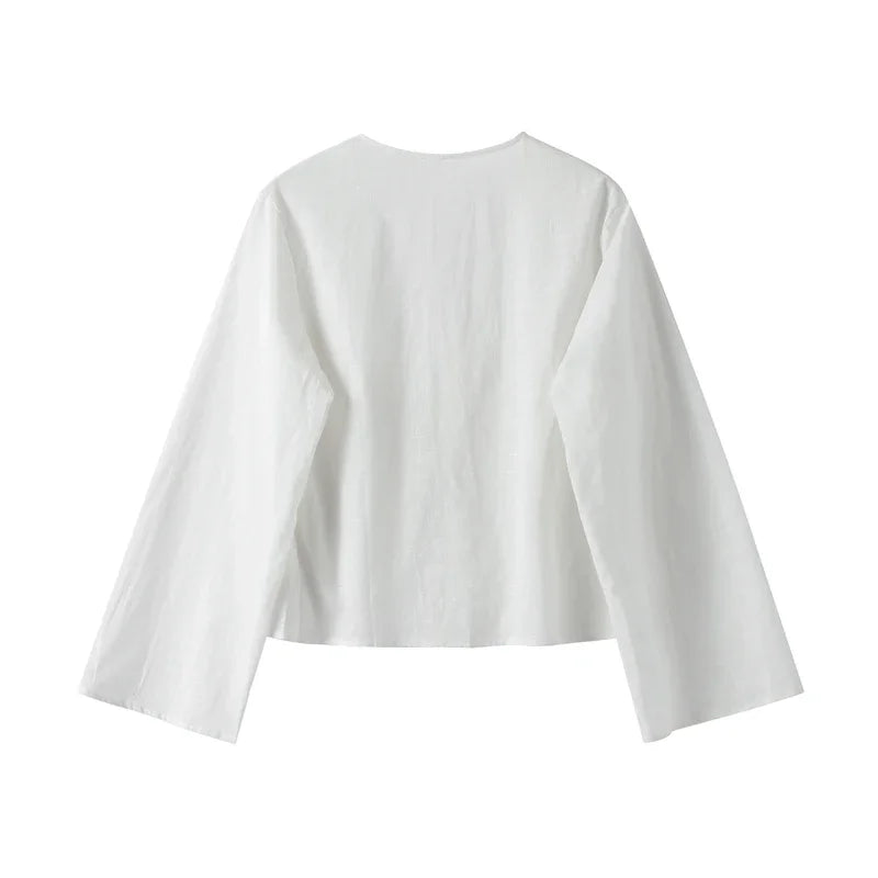 Intims - Chemisette à lacets en coton & en lin pour femme - 46291FR