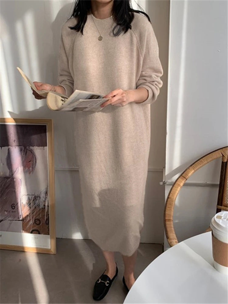 Intims - Robe Longue Décontractée à Maille & Col Rond pour Femme - 10001FR