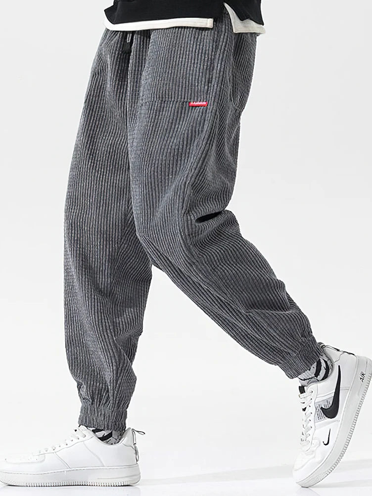 Pantalon de Jogging en Velour Côtelé Doublure Polaire Homme