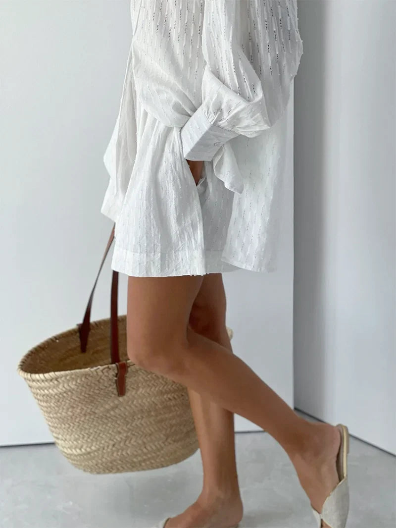 Intims - Ensemble Short & Chemise ajouré - 87942FR