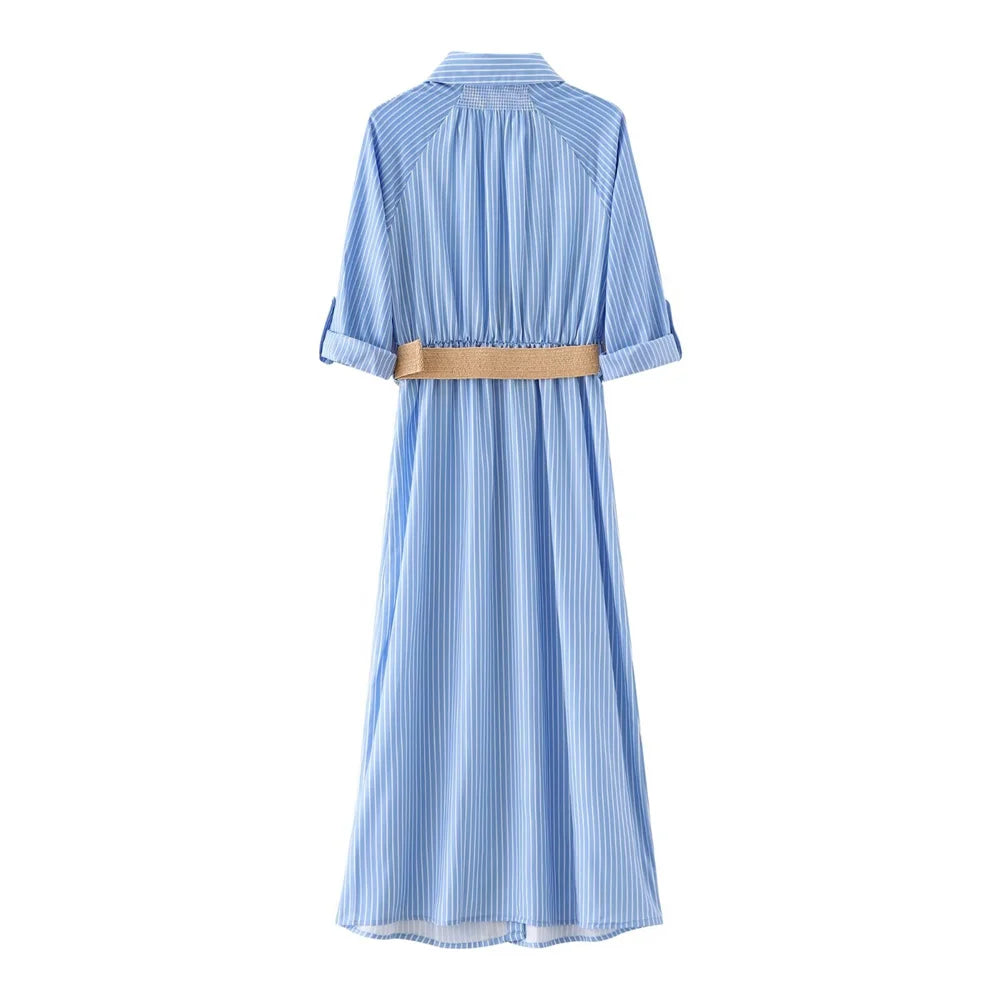 Intims - Robe Longue Chemise Manches 3/4 avec Ceinture - 72651FR