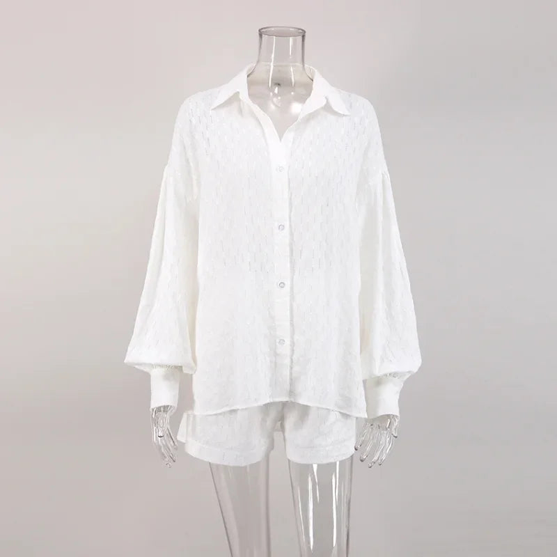 Intims - Ensemble Short & Chemise ajouré - 87942FR