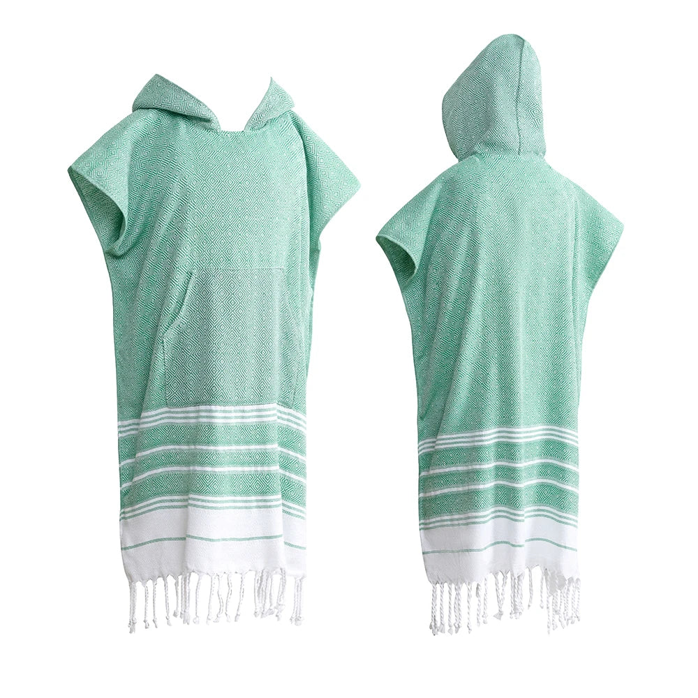 Poncho de Plage en Coton - Séchage Rapide & Anti-Sable