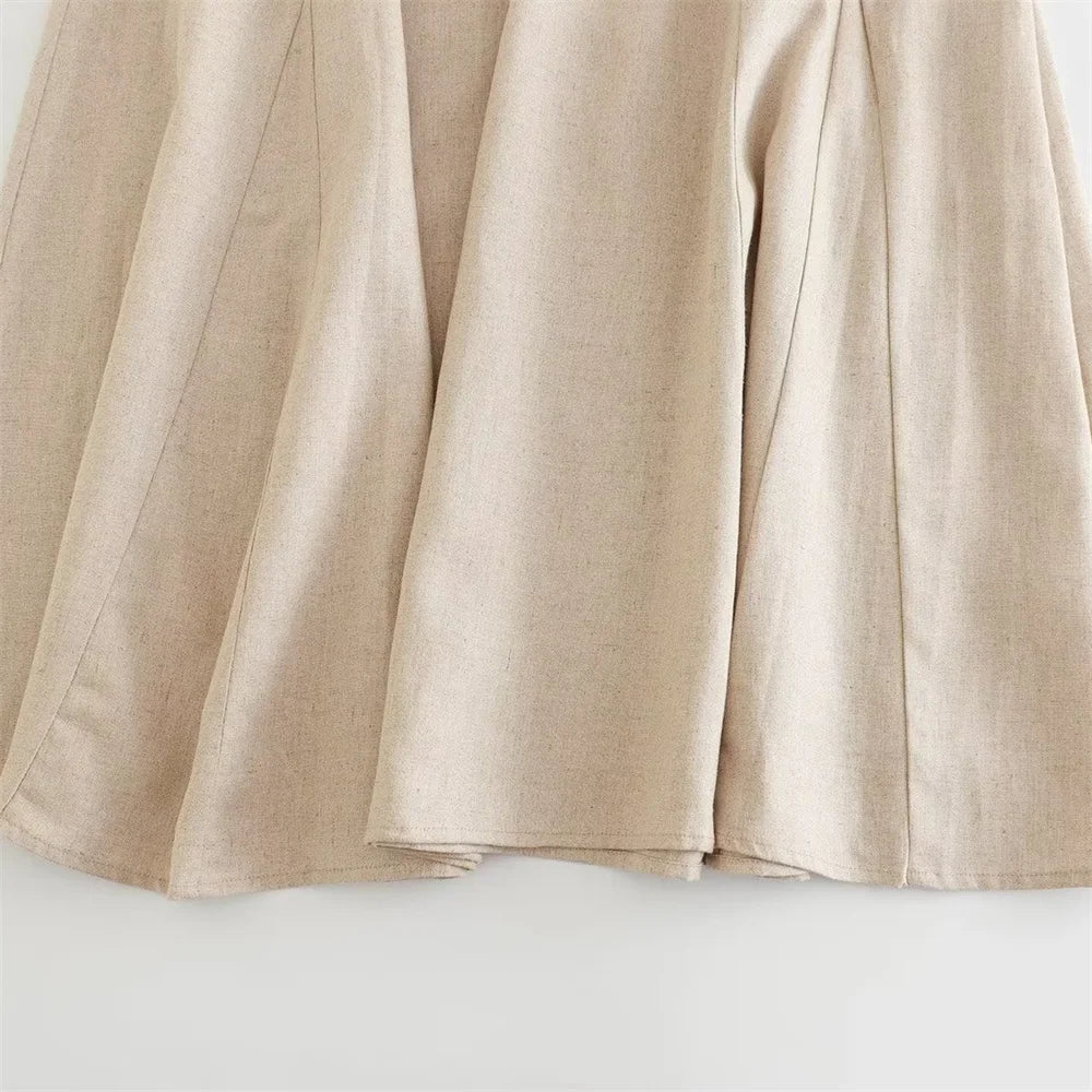 Intims - Longue jupe évasé en lin avec ceinture intégrée pour Femme - 92695FR