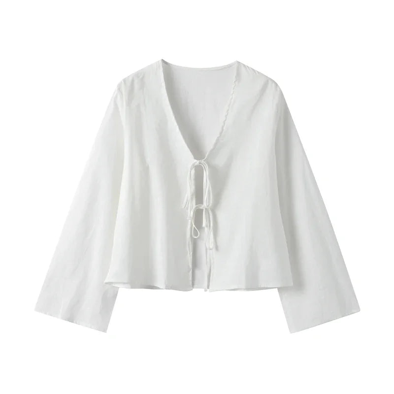 Intims - Chemisette à lacets en coton & en lin pour femme - 46291FR
