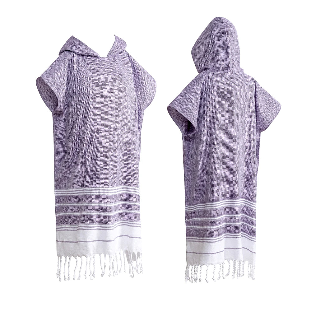 Poncho de Plage en Coton - Séchage Rapide & Anti-Sable