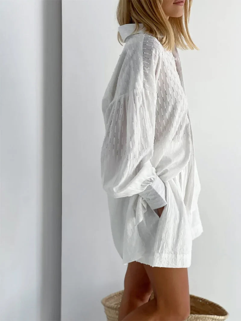 Intims - Ensemble Short & Chemise ajouré - 87942FR