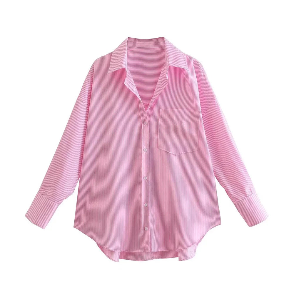 Intims - Chemise en popeline de coton rayée - 52781FR