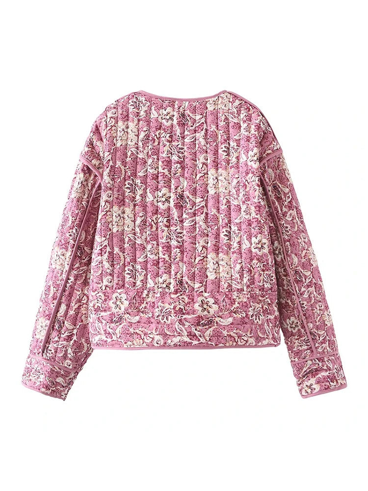 Intims - Veste Mi-Saison Matelassée Motif Floral Printanier - 87421FR