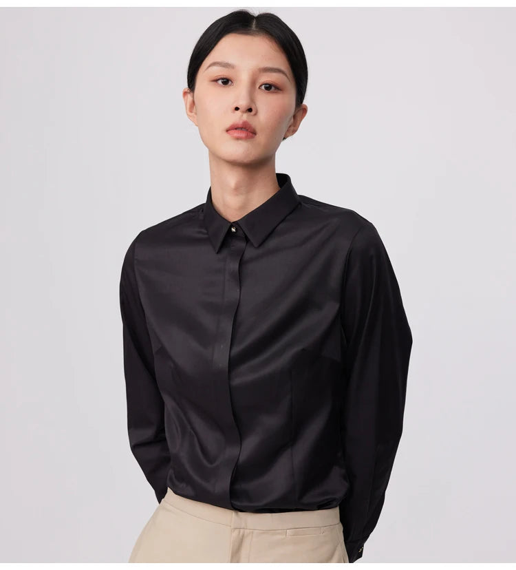 Intims - Chemise à manches longues toucher soie pour Femmes - 49283FR
