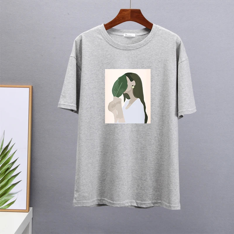 T-shirt en Coton ample à imprimé Femme tropical