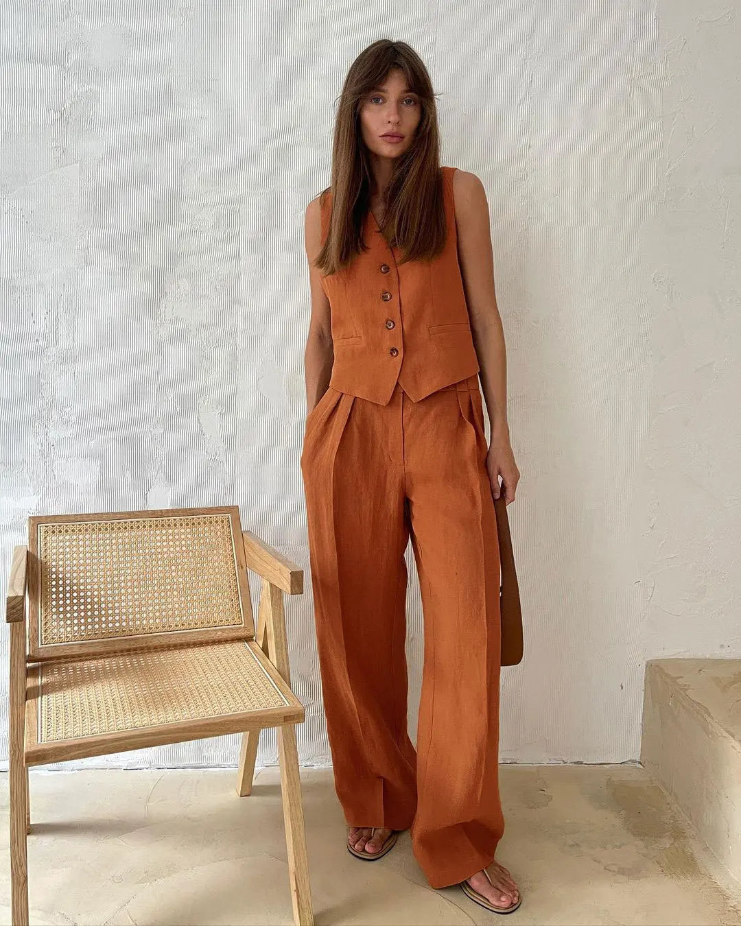 Intims - Ensemble Veston & Pantalon tailleur en Lin et Coton - 13546FR