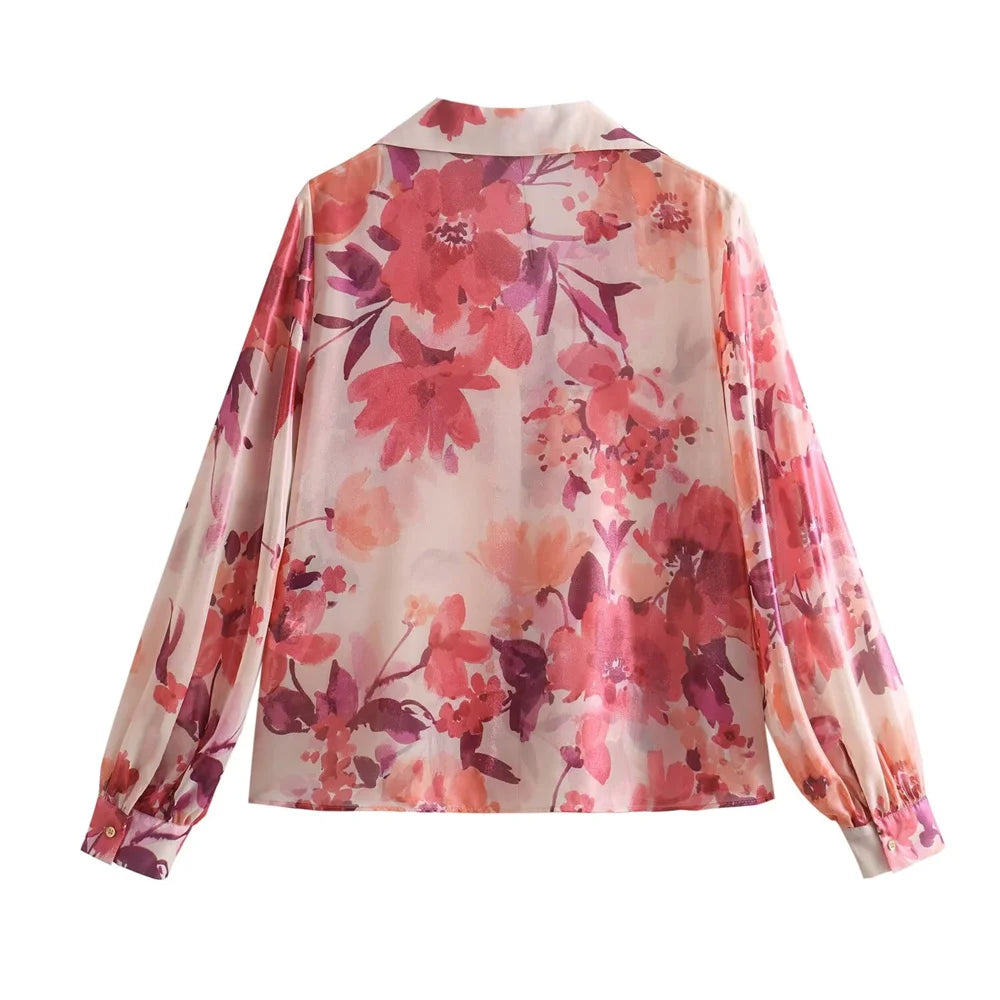 Intims - Ensemble Chemise à Manches Longues et Jupe Plissée à Motif Floral Rose pour Femme - 57913FR