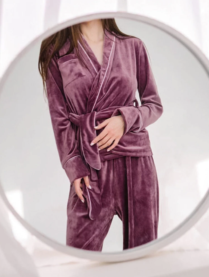 Intims - Pyjama peignoir chaud en velours - 92874FR