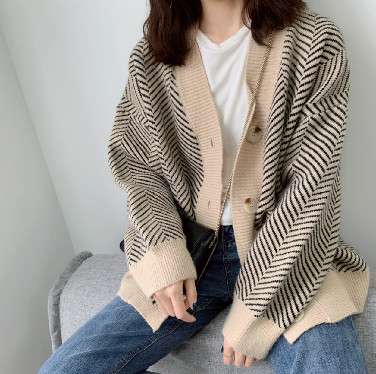 Intims - Cardigan oversize motif chevron