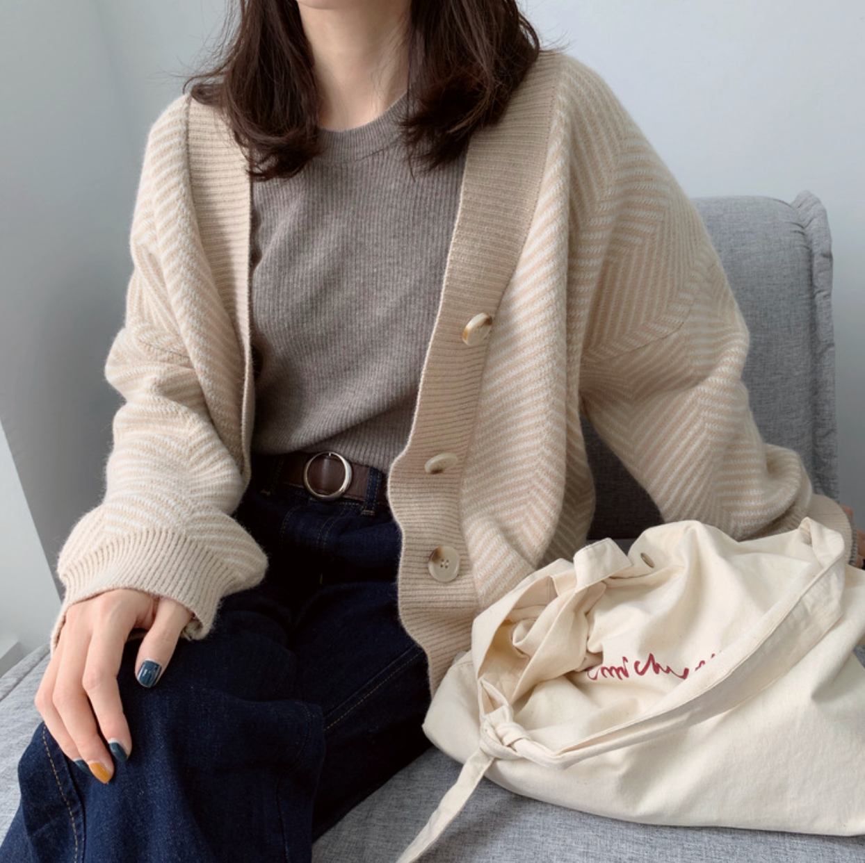 Intims - Cardigan oversize motif chevron