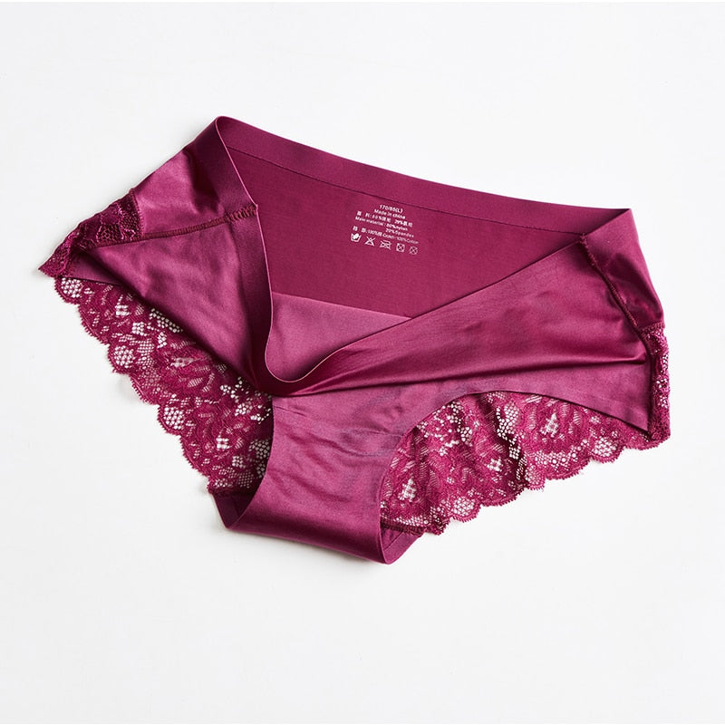 Intims - 3x Culotte en soie glacée - Dentelle