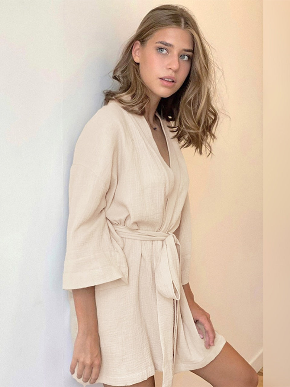 Intims - Peignoir court en Gaze de Coton