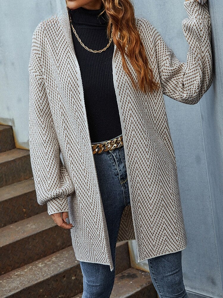 Intims - Cardigan long en laine motif chevrons