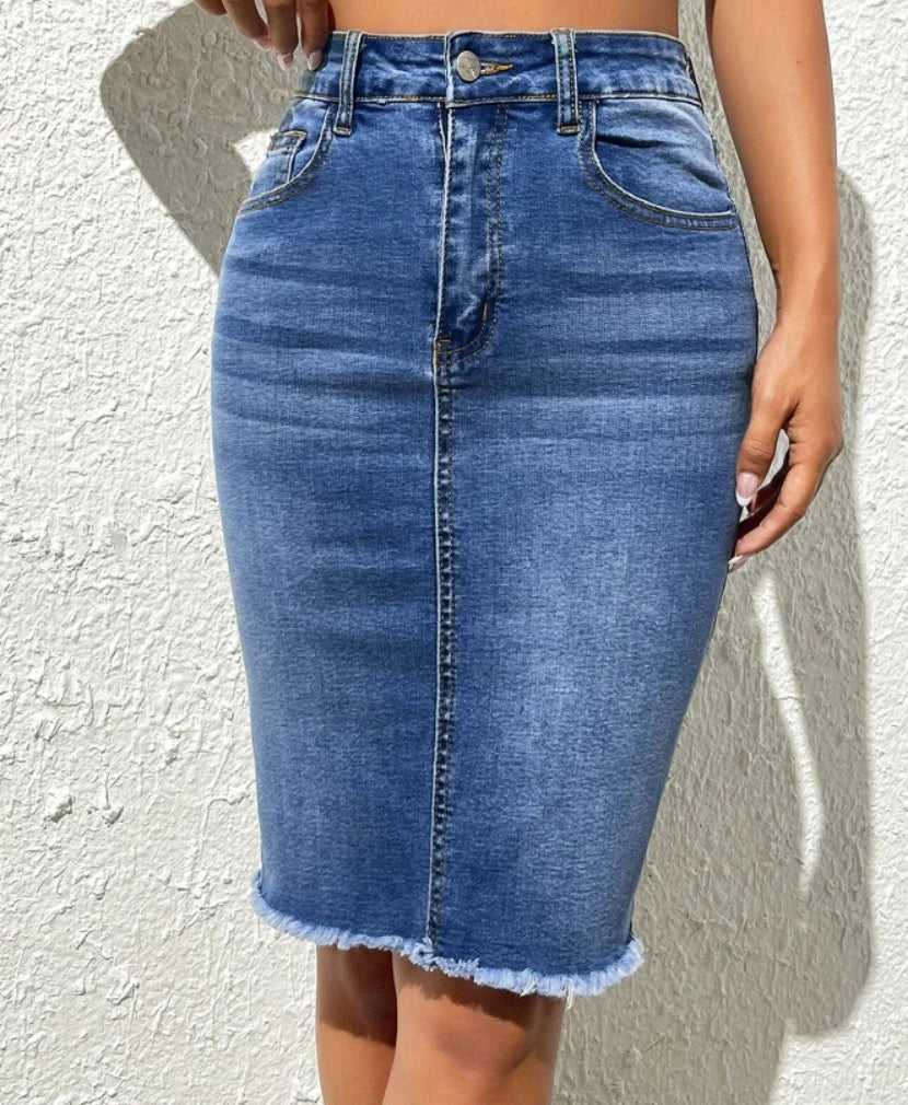 Intims - Jupe en jeans mi-longue pour Femmes - 96959FR