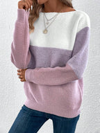 Pull en Maille à 3 Rayures en Dégradé