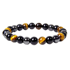 Bracelet Triple Protection - Œil de Tigre, Hématite et Obsidienne Noire