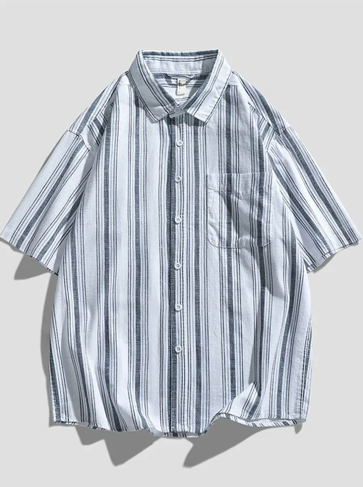 Intims - Chemise Décontractée Rayée d'Été pour Hommes - 13579FR